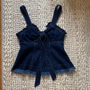 MADEWELL X KAREN WALKER denim corset w ruffle